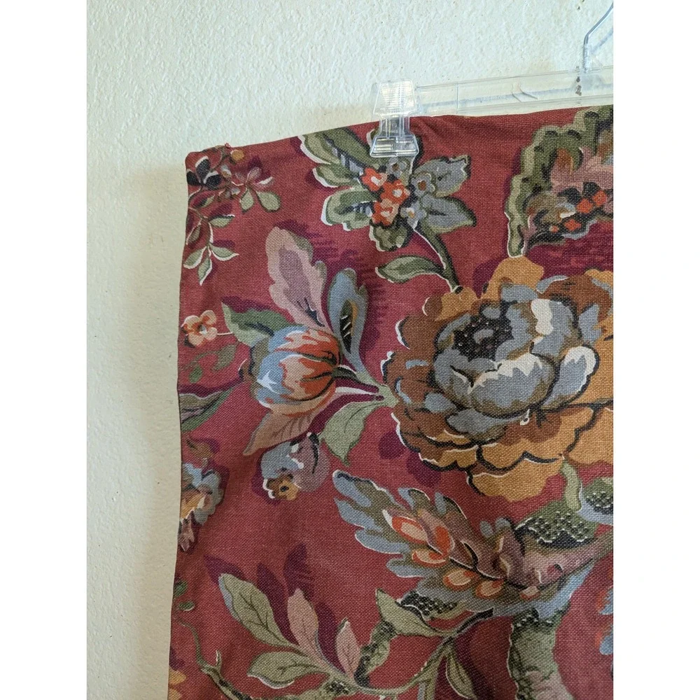 Pottery Barn Vanessa Floral Pillow Cover Red Sage Green 24x24 Square Euro Sham
